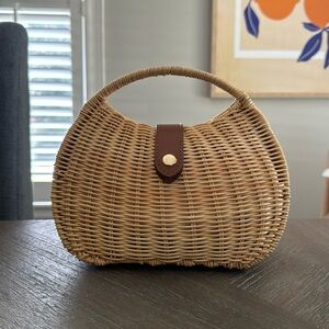 JCrew rattan handbag